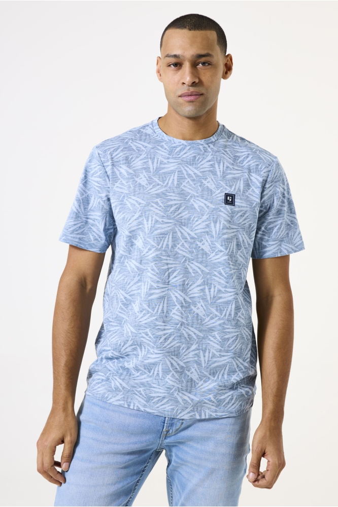 T SHIRT MET PRINT E51210 1863 DUSTY BLUE